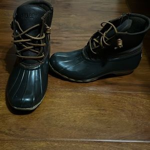 Sperry duck boots brown leather size 8
